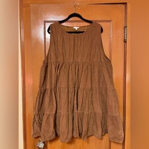 Camel corduroy tiered mini dress | Voloshin | size m l xl